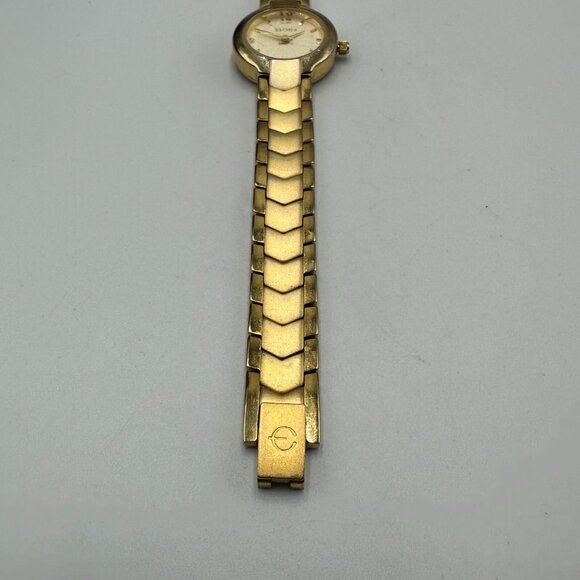 Elgin Watch Women Gold Tone Round 21MM Dial New Battery 7 Inch - Picture 4 of 15